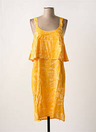 Robe mi-longue coupe fluide fines bretelles orange ICHI femme