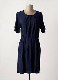 Robe mi-longue tissage crêpe manches courtes bleu MINIMUM femme