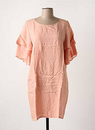 Robe mi-longue coupe fluide manches courtes rose MINIMUM femme