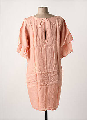 Robe mi-longue coupe fluide manches courtes rose MINIMUM femme