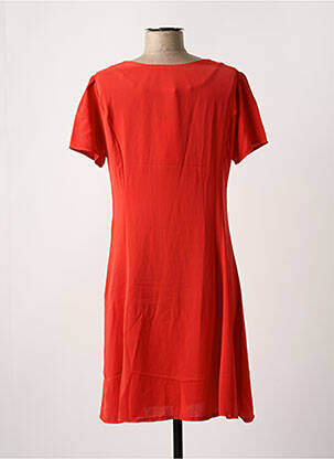Robe mi-longue manches courtes manches courtes rouge ICHI femme