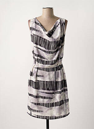 Robe mi-longue imprimé fantaisie sans manche gris SALSA femme