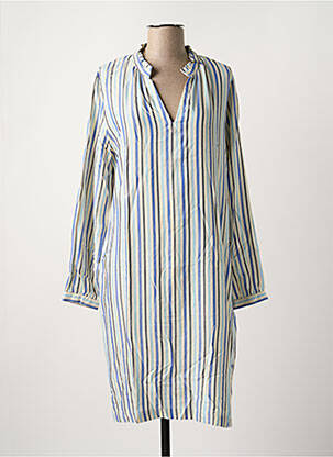 Robe mi-longue coupe fluide manches longues blanc MKT STUDIO femme