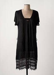 Robe de plage manches courtes noir ATELIERS DE LA MAILLE femme