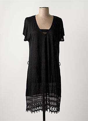 Robe de plage manches courtes noir ATELIERS DE LA MAILLE femme