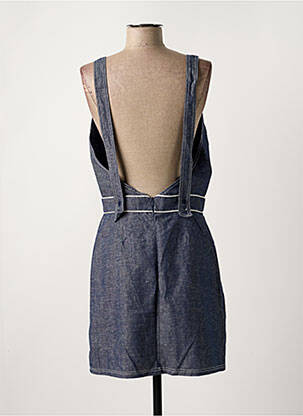 Robe mi-longue col v fines bretelles bleu OPULLENCE femme