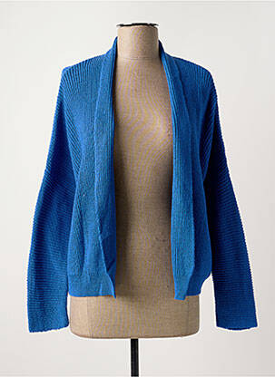 Gilet manches longues resserrée sur le bas bleu LA FEE MARABOUTEE femme