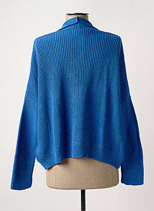 Gilet manches longues resserrée sur le bas bleu LA FEE MARABOUTEE femme
