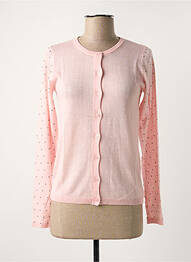 Gilet manches longues resserrée sur le bas rose SCHOOL RAG femme