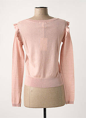 Gilet manches longues col rond rose TEDDY SMITH femme