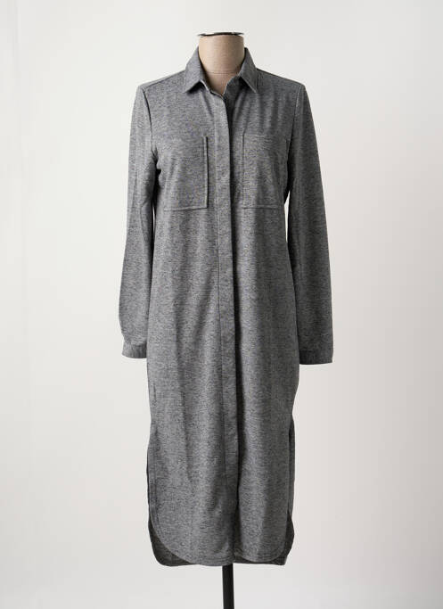 Robe mi-longue manches longues manches longues gris MINIMUM femme