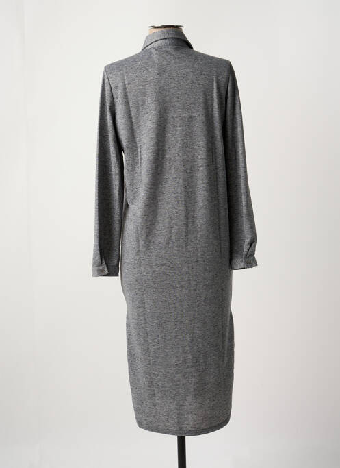 Robe mi-longue manches longues manches longues gris MINIMUM femme