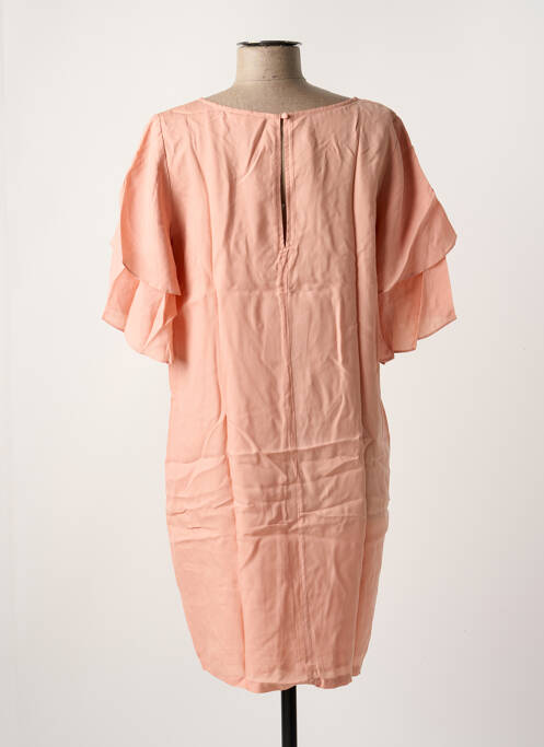 Robe mi-longue coupe fluide manches courtes rose MINIMUM femme