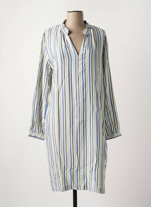 Robe mi-longue coupe fluide manches longues blanc MKT STUDIO femme