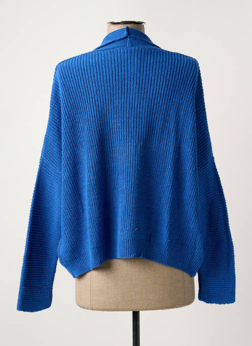 Gilet manches longues resserrée sur le bas bleu LA FEE MARABOUTEE femme
