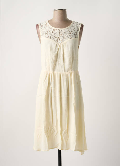 Robe mi-longue beige ICHI pour femme