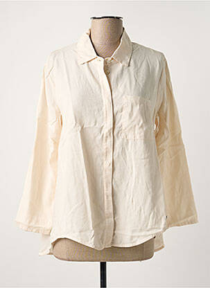 Chemisier tissage popeline manches 3/4 beige PLEASE femme