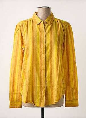 Chemisier tissage crêpe manches longues jaune MKT STUDIO femme