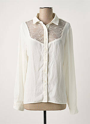Chemisier tissage crêpe manches longues beige GRACE & MILA femme