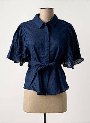 Chemisier manches courtes manches courtes bleu TEDDY SMITH femme