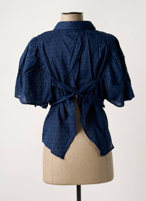 Chemisier manches courtes manches courtes bleu TEDDY SMITH femme