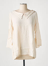 Blouse fermeture boutonnée au dos manches 3/4 beige PLEASE femme