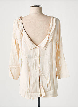 Blouse fermeture boutonnée au dos manches 3/4 beige PLEASE femme