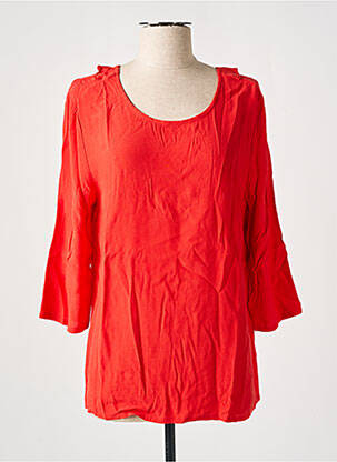 Blouse col rond manches longues rouge ICHI femme