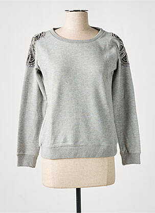 Sweat-shirt manches longues manches longues gris SCHOOL RAG femme