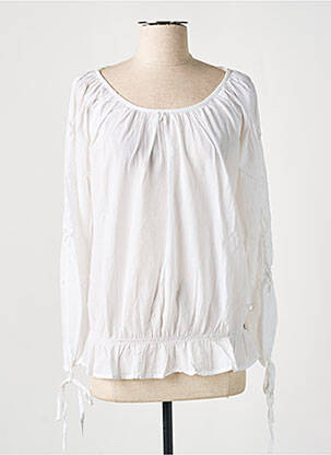 Blouse tissage popeline manches longues blanc PEPE JEANS femme
