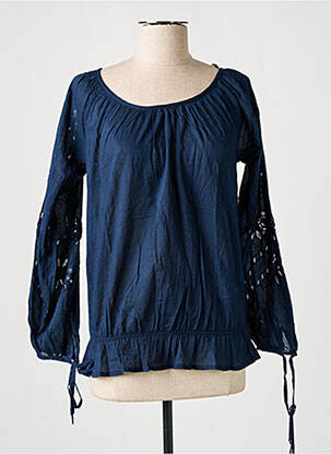Blouse tissage popeline manches longues bleu PEPE JEANS femme