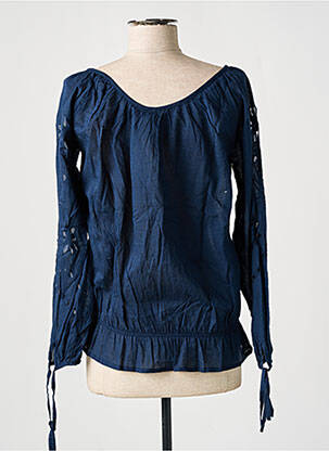 Blouse tissage popeline manches longues bleu PEPE JEANS femme