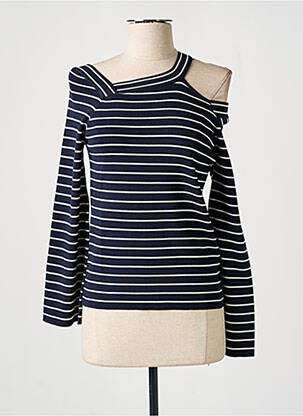 Pull stretch manches longues bleu GRACE & MILA femme