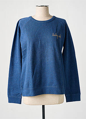 Sweat-shirt broderie manches longues bleu MAISON LABICHE femme