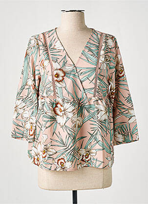 Blouse imprimé fleurs manches 3/4 rose GRACE & MILA femme