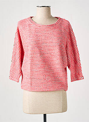 Pull coupe droite manches longues rose TEDDY SMITH femme