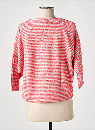 Pull tissage chiné manches longues rose TEDDY SMITH femme