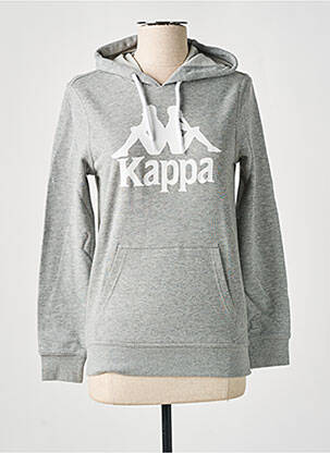 Sweat-shirt à capuche col v manches longues gris KAPPA femme