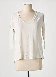 T-shirt col v manches 3/4 beige DN.SIXTY SEVEN femme