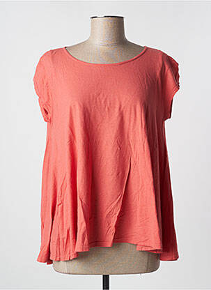 T-shirt stretch manches courtes orange PLEASE femme