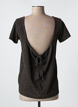 Pull coupe cintrée manches courtes or SCHOOL RAG femme