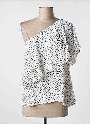 Top tissage crêpe manches courtes blanc VILA femme
