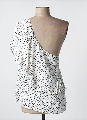 Top tissage crêpe manches courtes blanc VILA femme