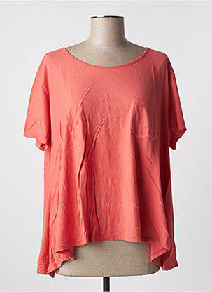 T-shirt col rond manches courtes orange PLEASE femme