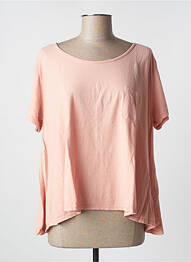 T-shirt col rond manches courtes rose PLEASE femme