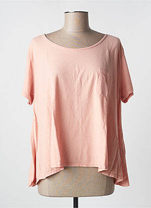 T-shirt col rond manches courtes rose PLEASE femme