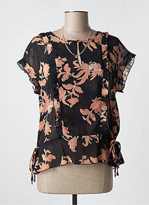 Blouse légère et transparente manches courtes noir SCOTCH & SODA femme