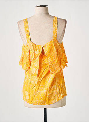 Top col carré sans manche orange ICHI femme