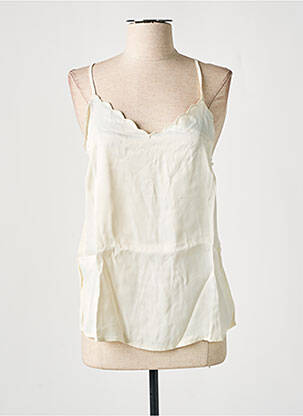 Top manches bretelles ajustables sans manche beige ICHI femme