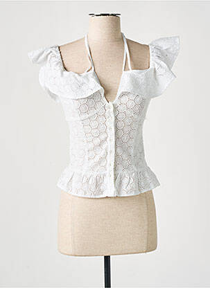 Top manches courtes manches courtes blanc GUESS femme